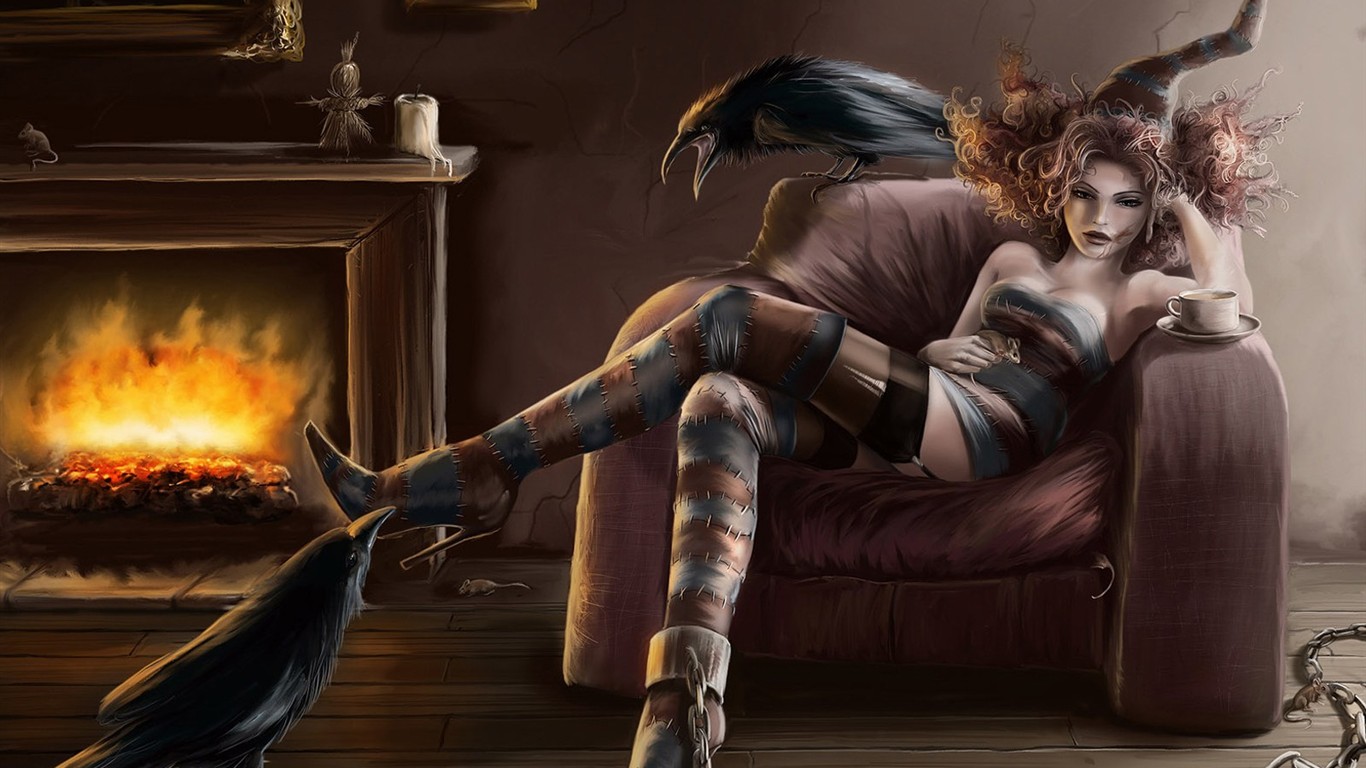 奇幻女性CG插畫壁紙 #6 - 1366x768