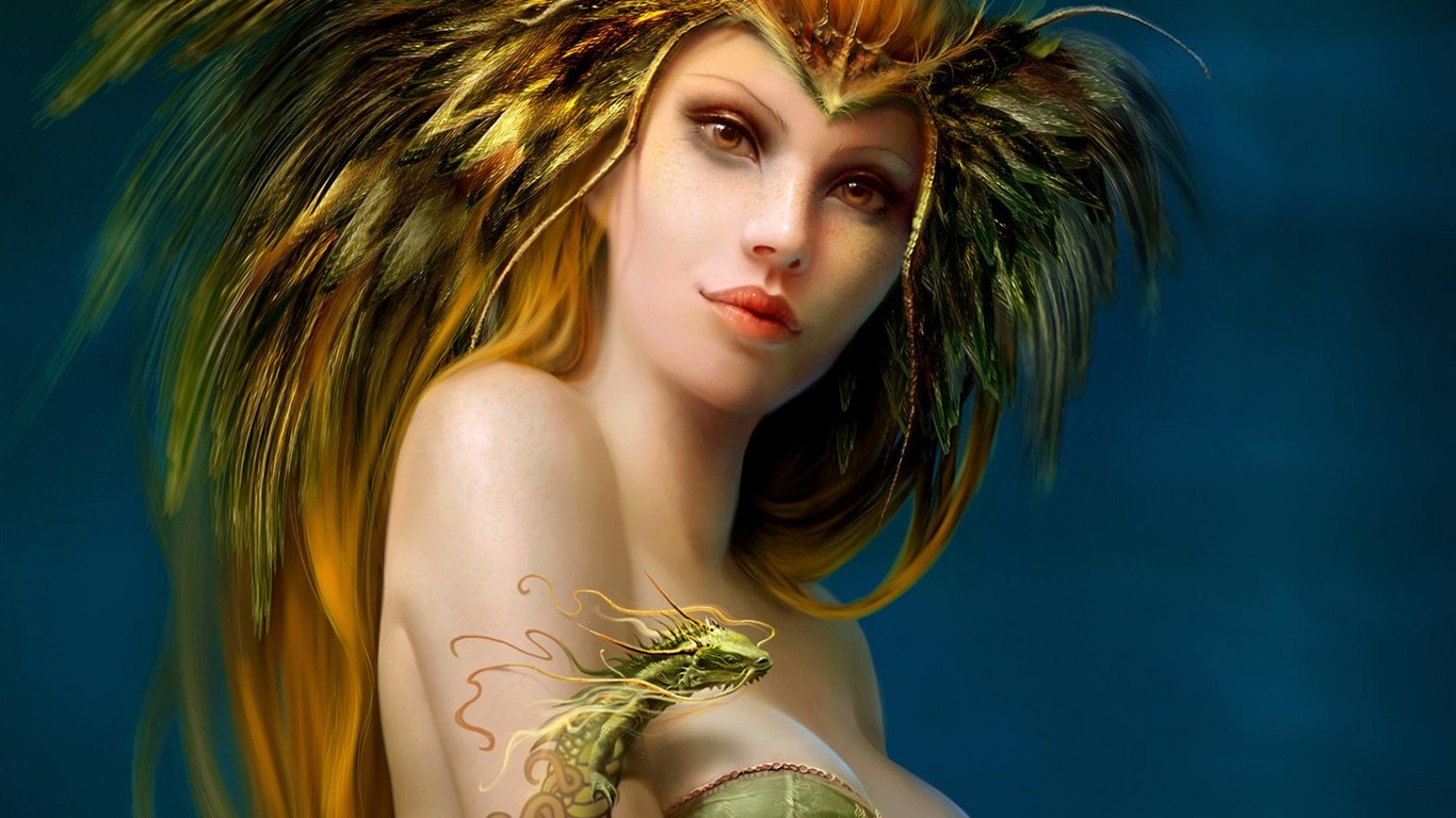 奇幻女性CG插畫壁紙 #11 - 1366x768
