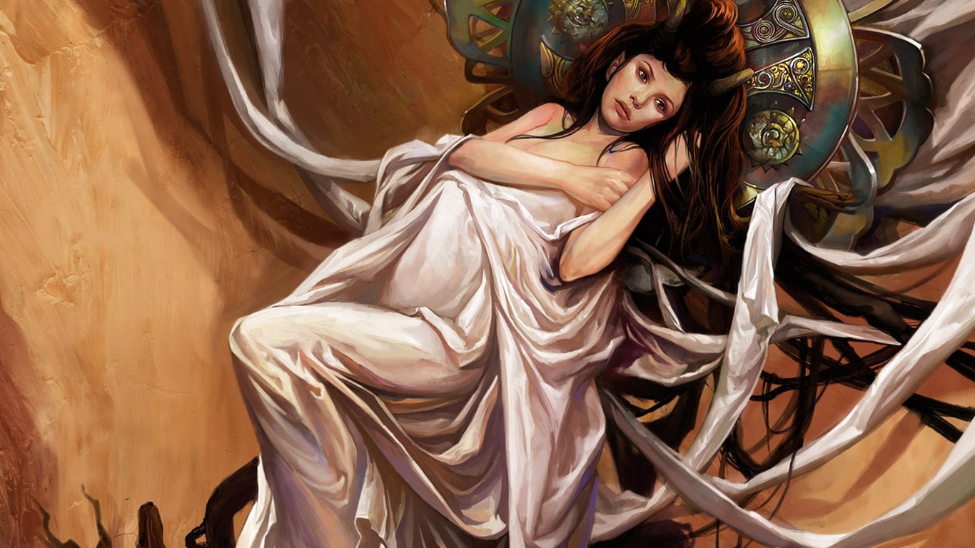 CG ilustrace ženy wallpaper fantasy #14 - 1366x768