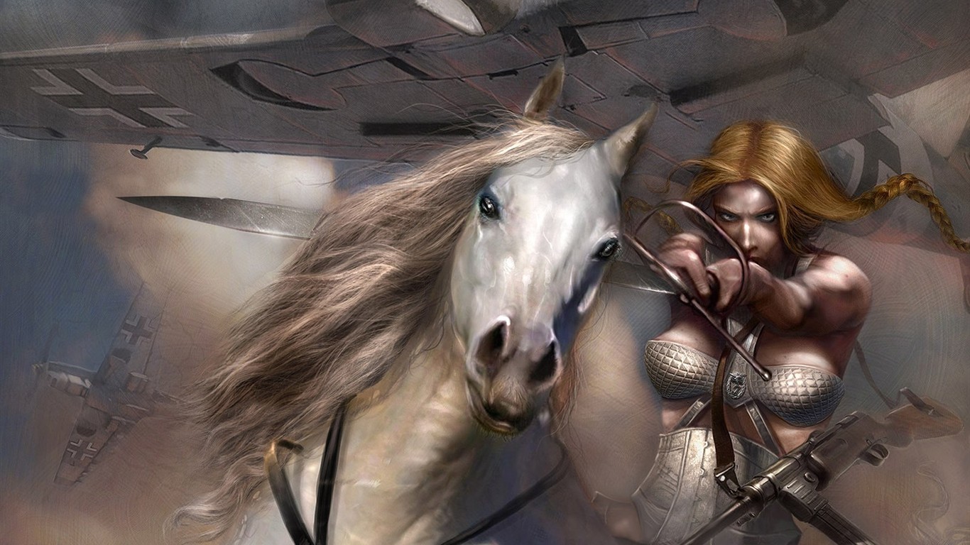 CG illustration wallpaper fantasy women #18 - 1366x768