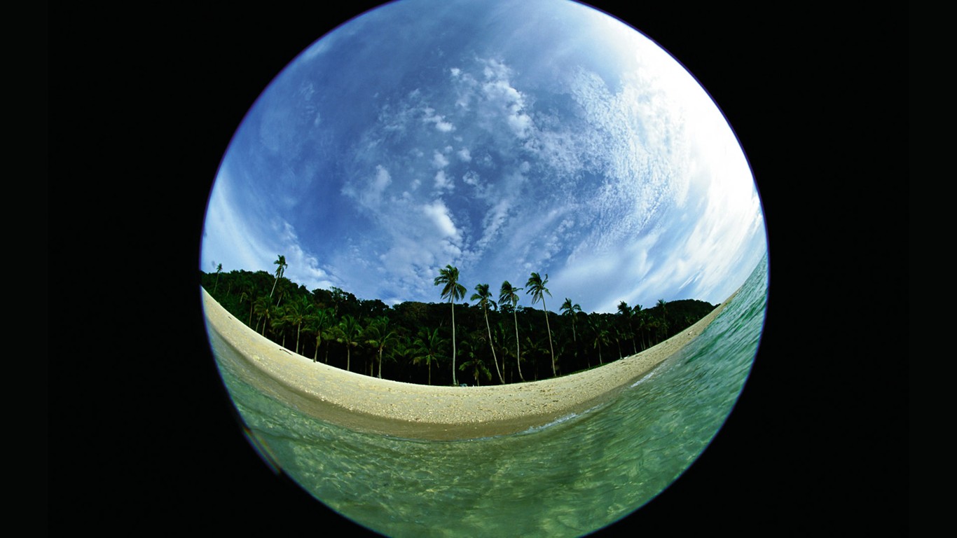 아름다운 해변의 풍경의 HD 배경 화면 #30 - 1366x768