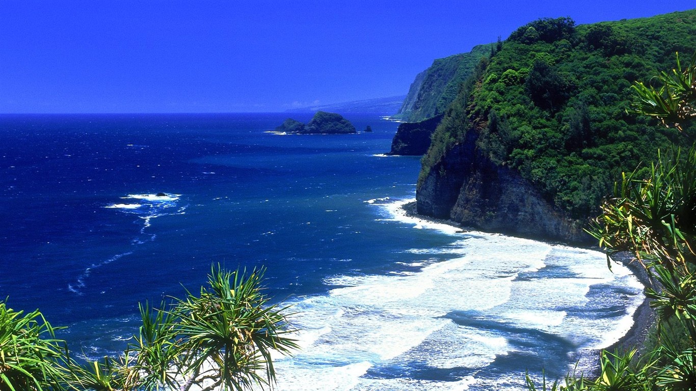 paisaje playa de Hawai #10 - 1366x768