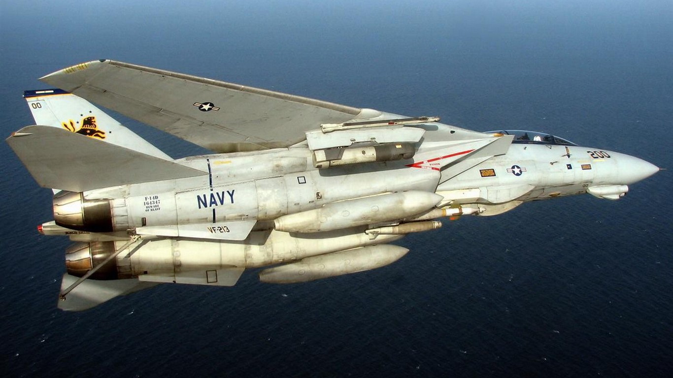 U. S. Navy F14 Tomcat bojovník #37 - 1366x768