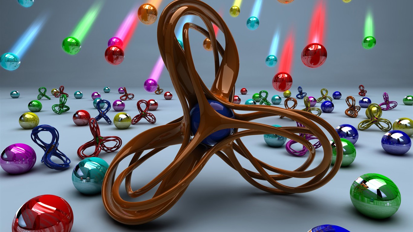 3D design wallpaper (3) #1 - 1366x768