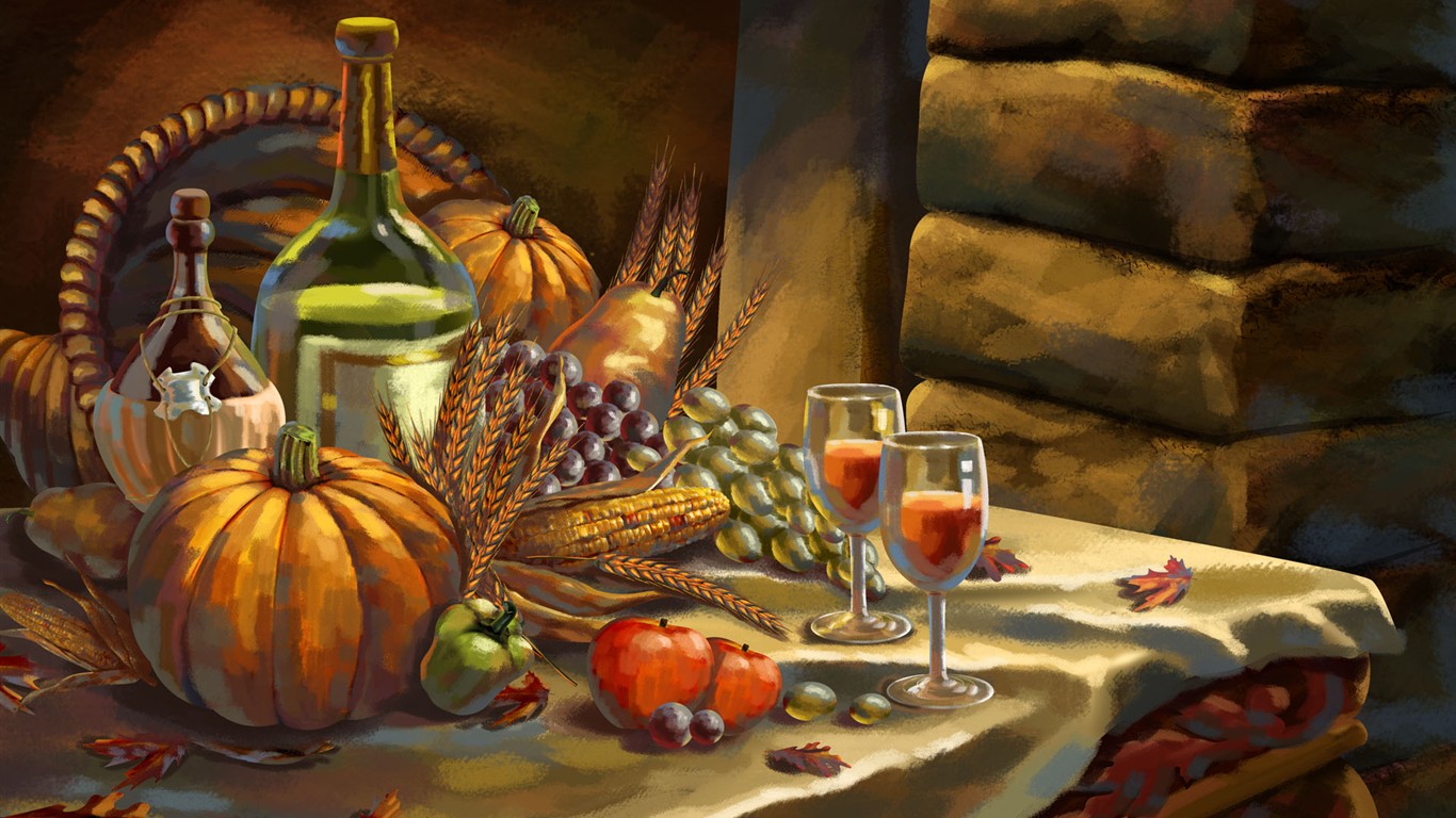 Thanksgiving theme wallpaper #17 - 1366x768