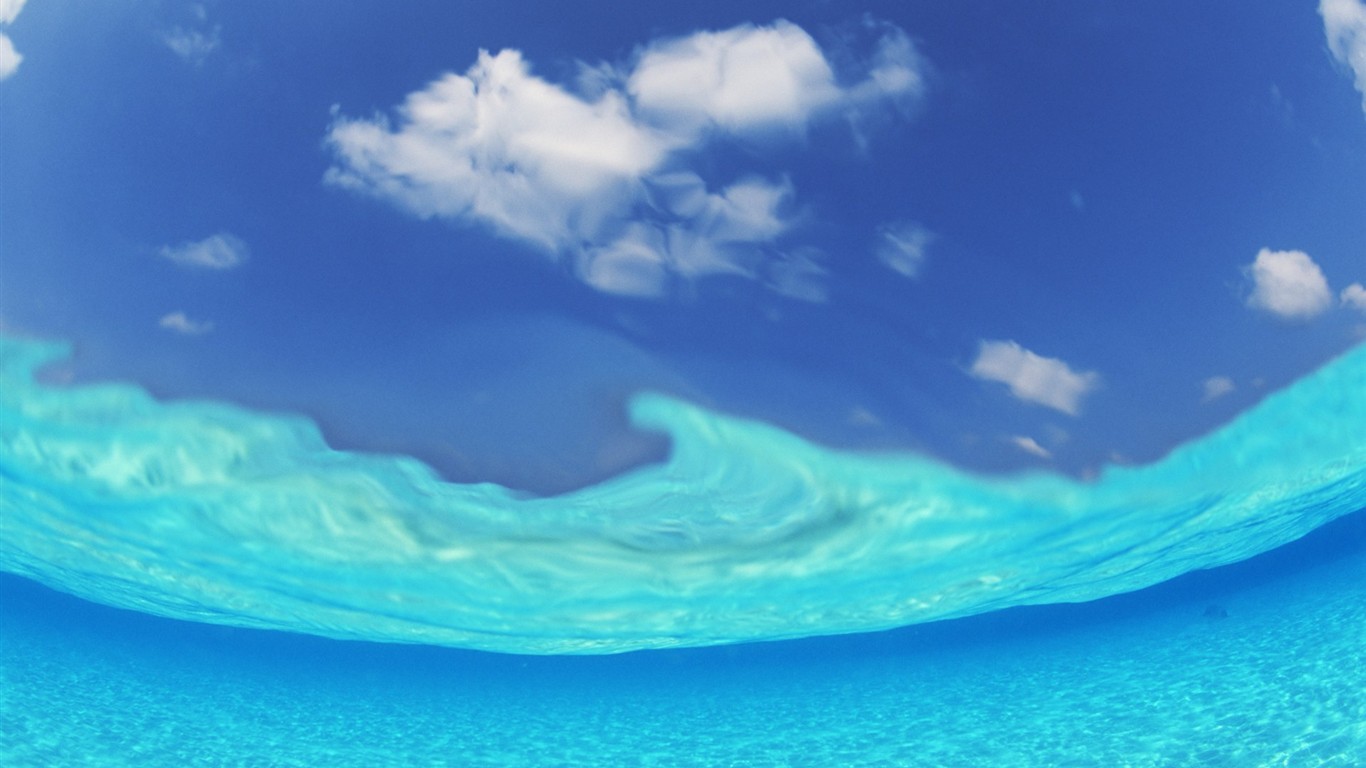 Malediven Wasser und blauer Himmel #25 - 1366x768