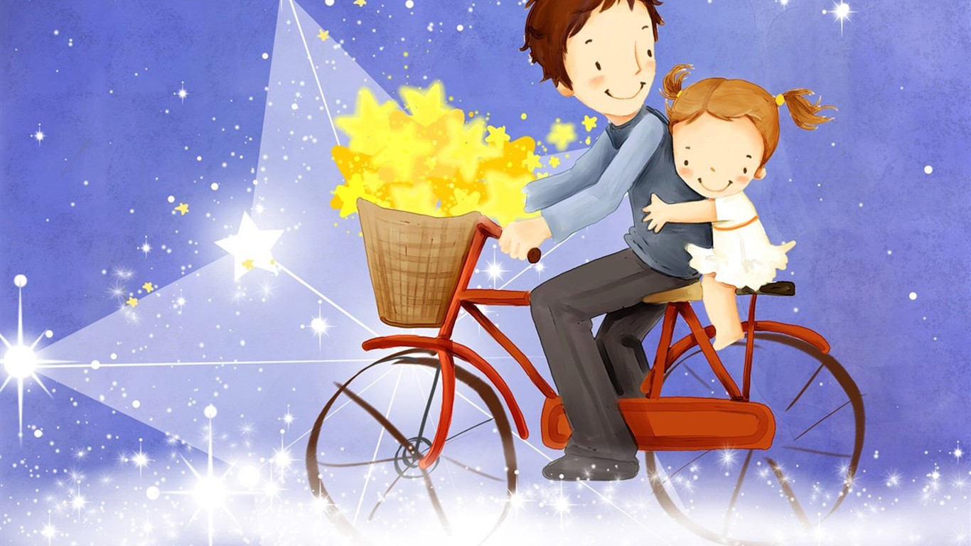 Father's Day theme of South Korean illustrator wallpaper #9 - 1366x768