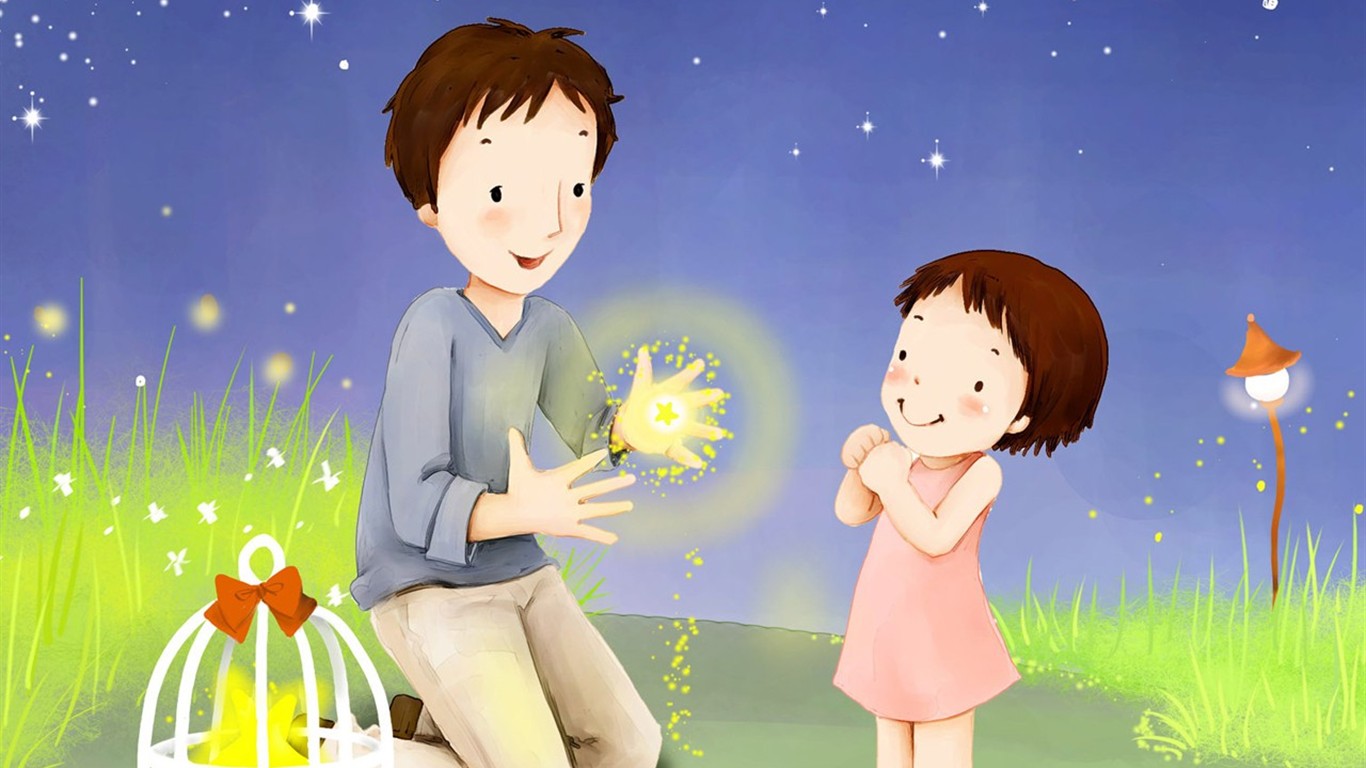 Father's Day theme of South Korean illustrator wallpaper #12 - 1366x768