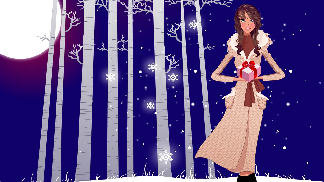 Christmas Wallpaper illustration MM #5 - 1366x768