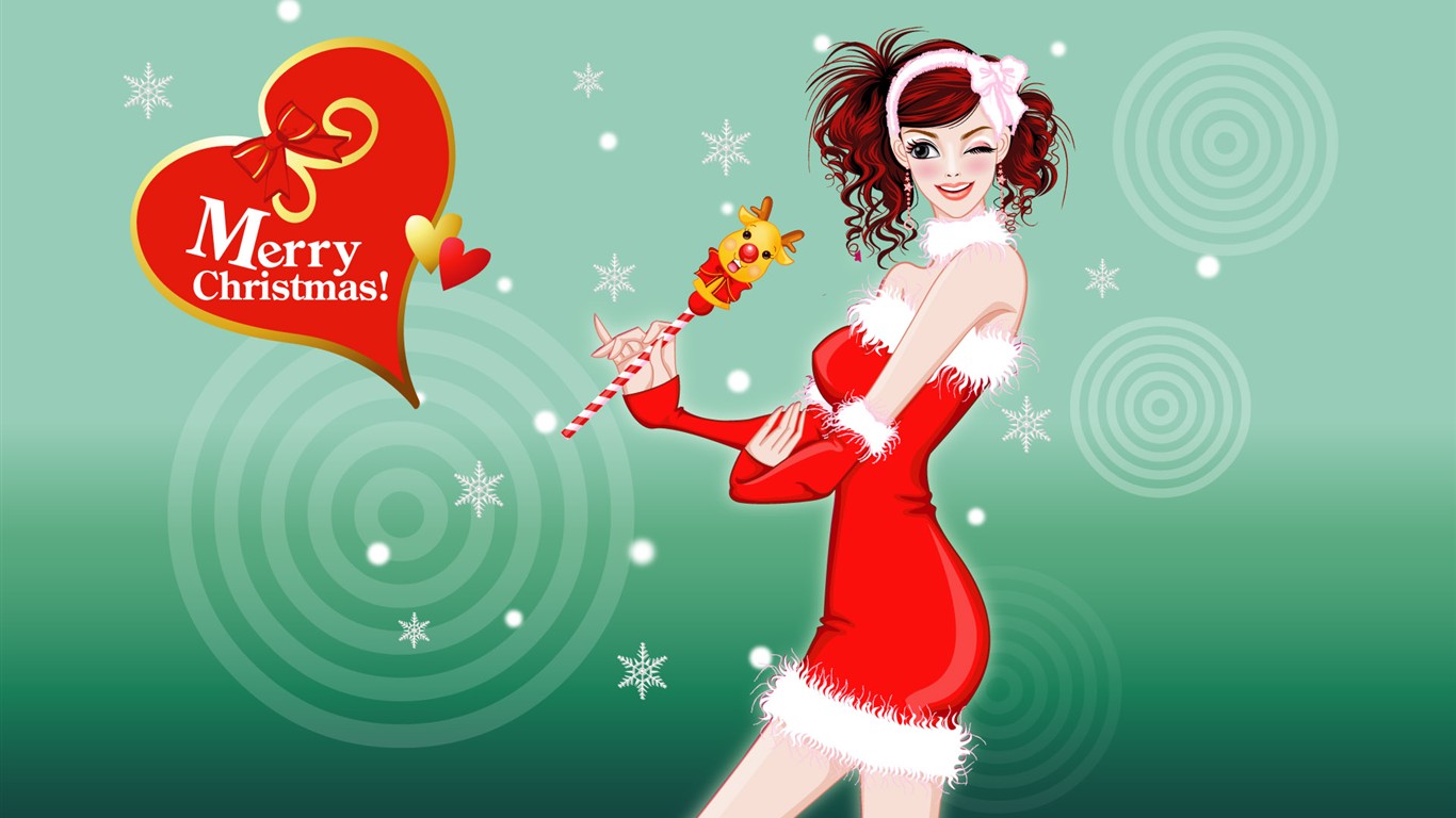 Christmas Wallpaper illustration MM #6 - 1366x768