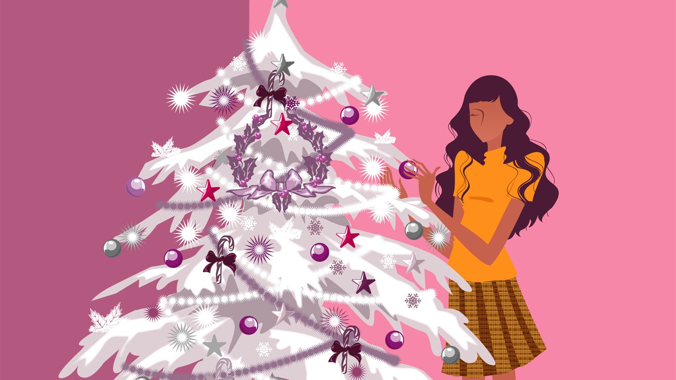 Christmas Wallpaper illustration MM #18 - 1366x768