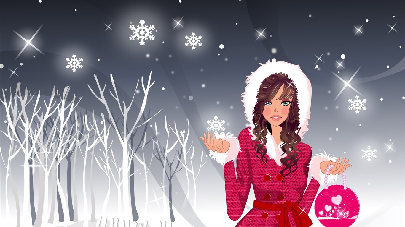 vánoční ilustrace wallpaper MM #20 - 1366x768
