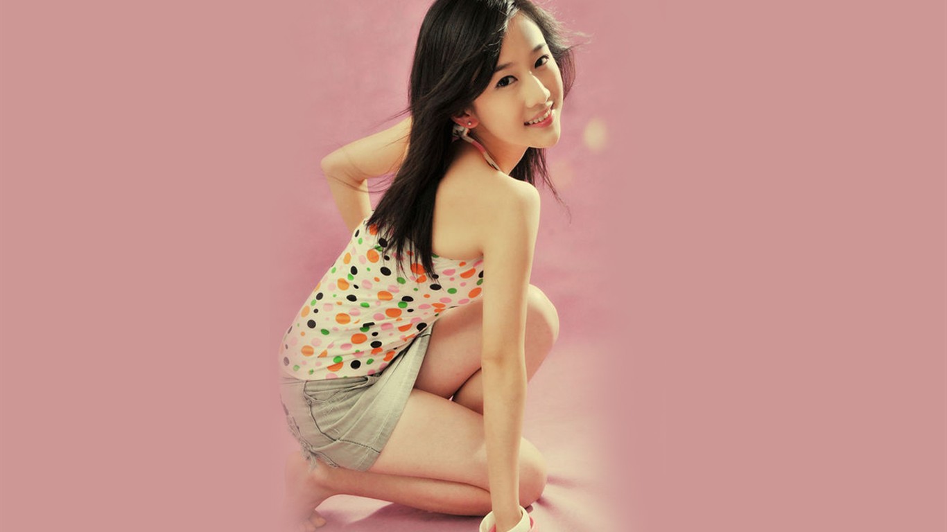 Liu Mei-containing wallpaper Happy Girl #6 - 1366x768
