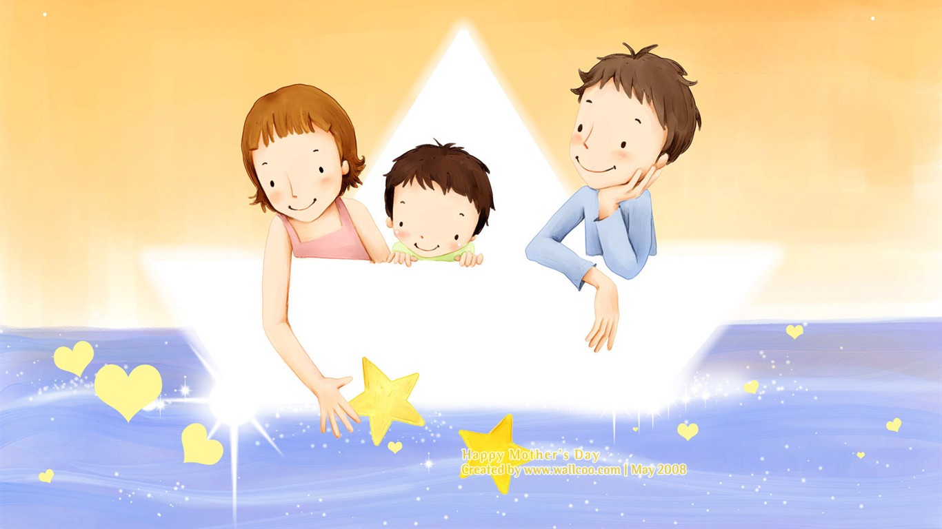 Mother's Day Thema des südkoreanischen Illustrator Tapete #7 - 1366x768