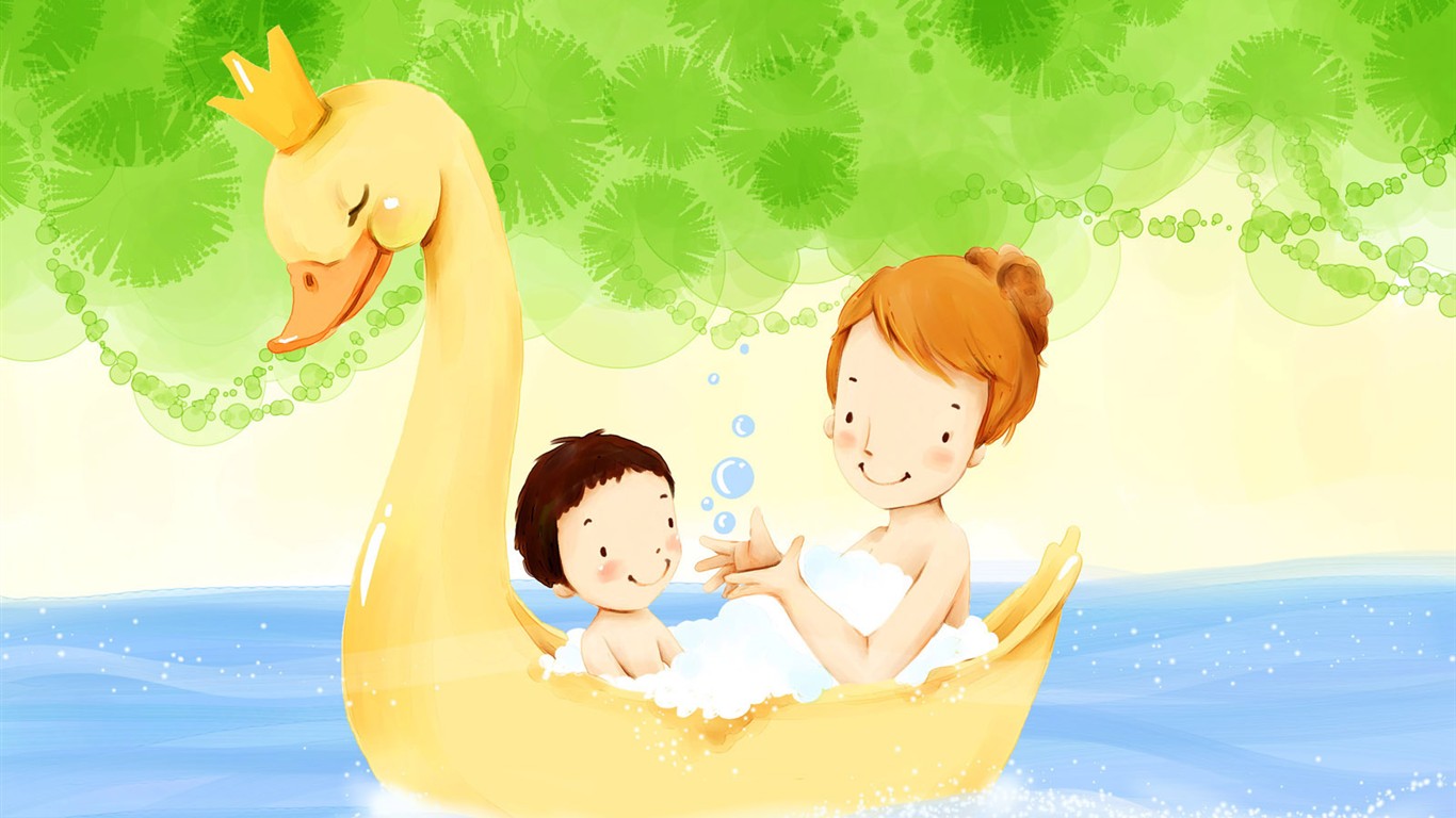 Mother's Day Thema des südkoreanischen Illustrator Tapete #9 - 1366x768