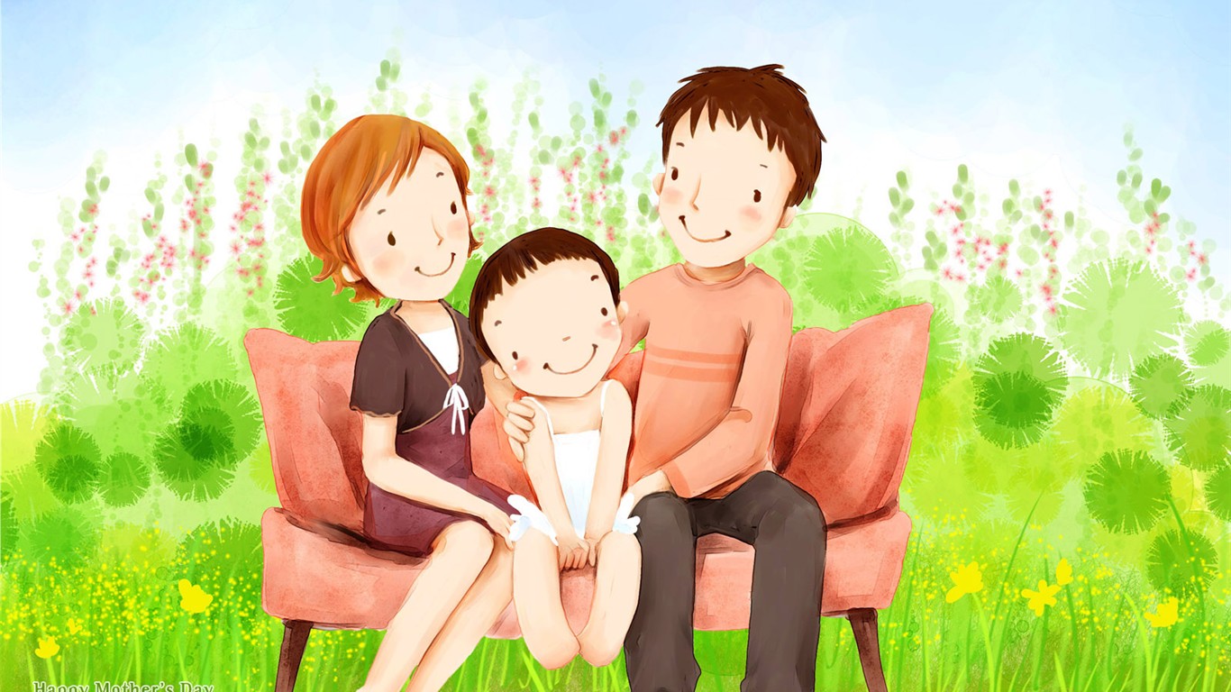 Mother's Day Thema des südkoreanischen Illustrator Tapete #21 - 1366x768