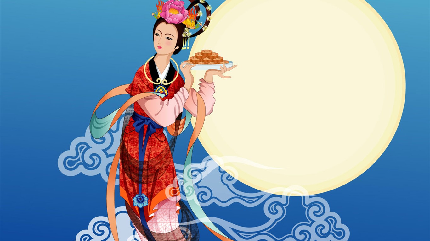Mid-Autumn Festival Moon beautiful wallpaper #3 - 1366x768