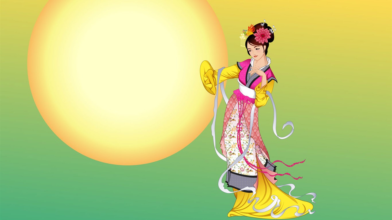 嫦娥奔月中秋節精美壁紙 #12 - 1366x768