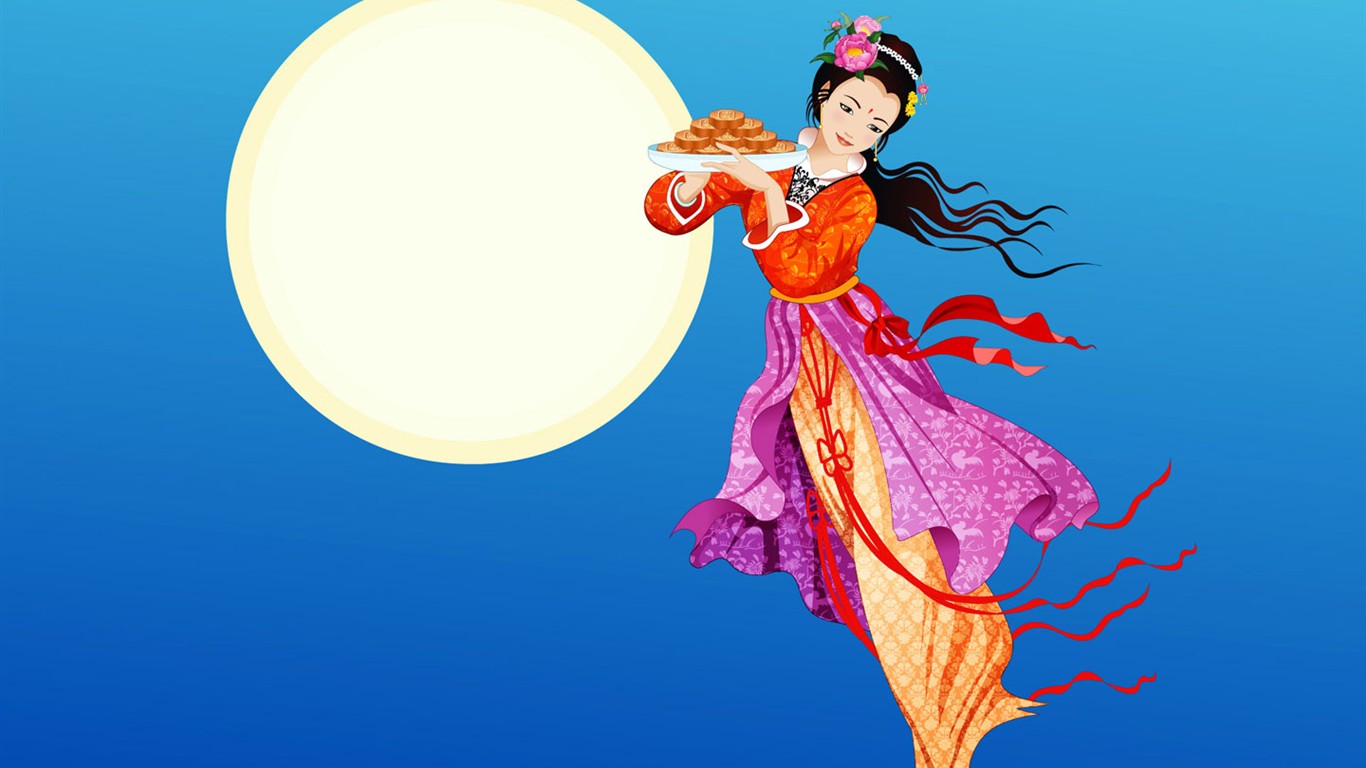 Mid-Autumn Festival Moon beautiful wallpaper #16 - 1366x768