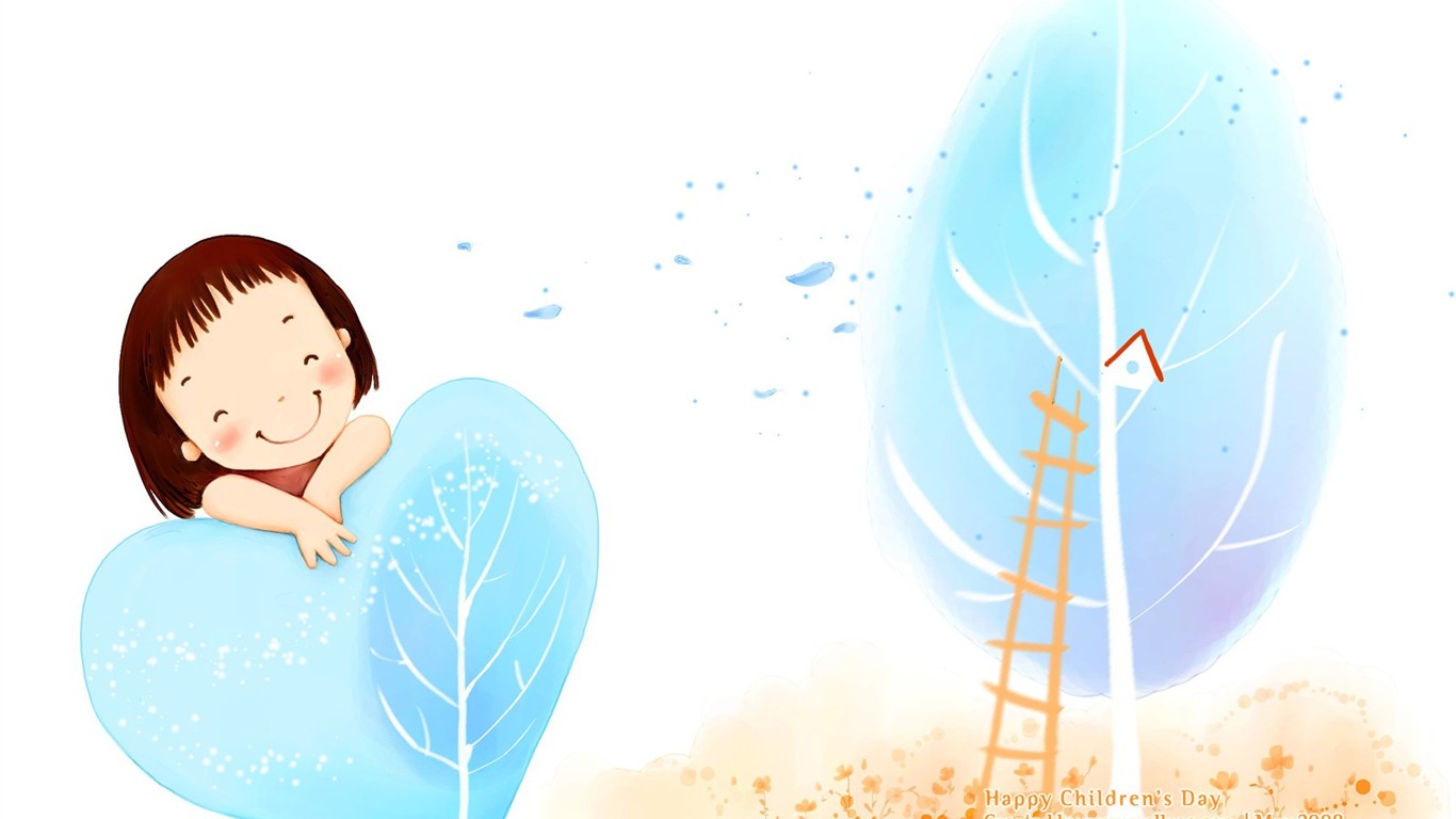 Lovely Children's Day wallpaper illustrator #5 - 1366x768