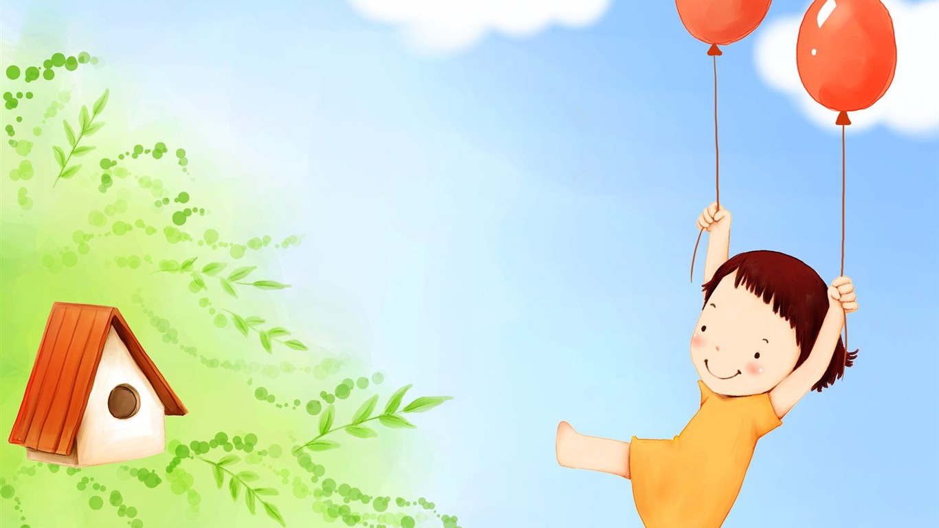 兒童節可愛插畫壁紙 #6 - 1366x768
