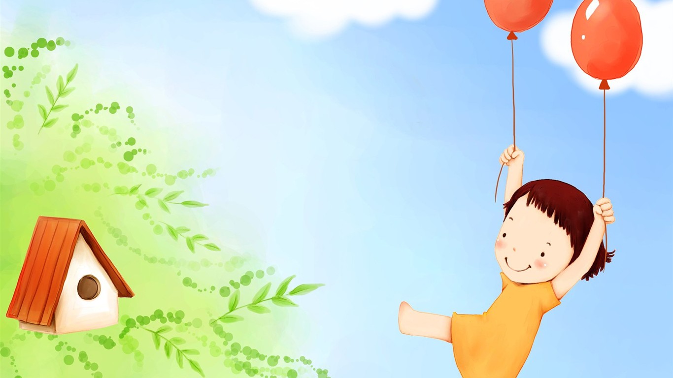 Lovely Children's Day wallpaper illustrator #6 - 1366x768