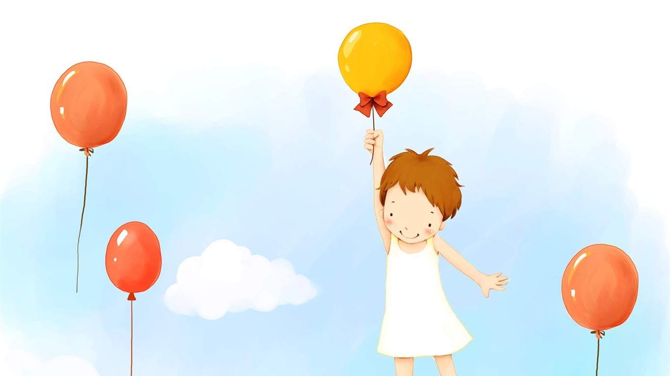 Lovely Children's Day wallpaper illustrator #8 - 1366x768