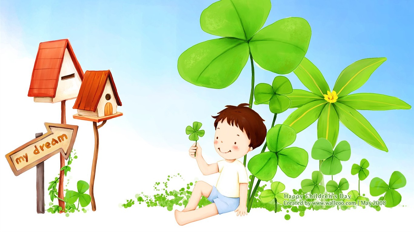 Lovely Children's Day wallpaper illustrator #10 - 1366x768