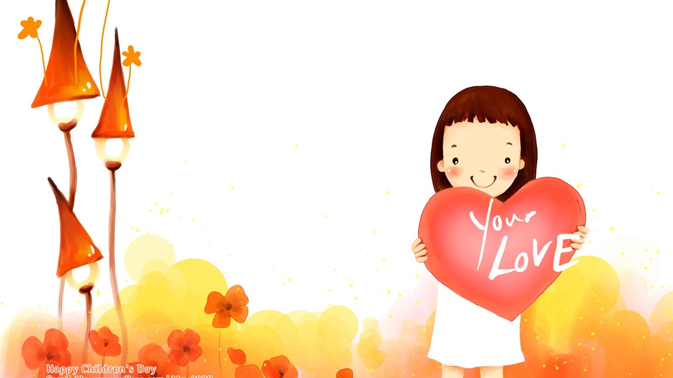 Lovely Children's Day wallpaper illustrator #11 - 1366x768