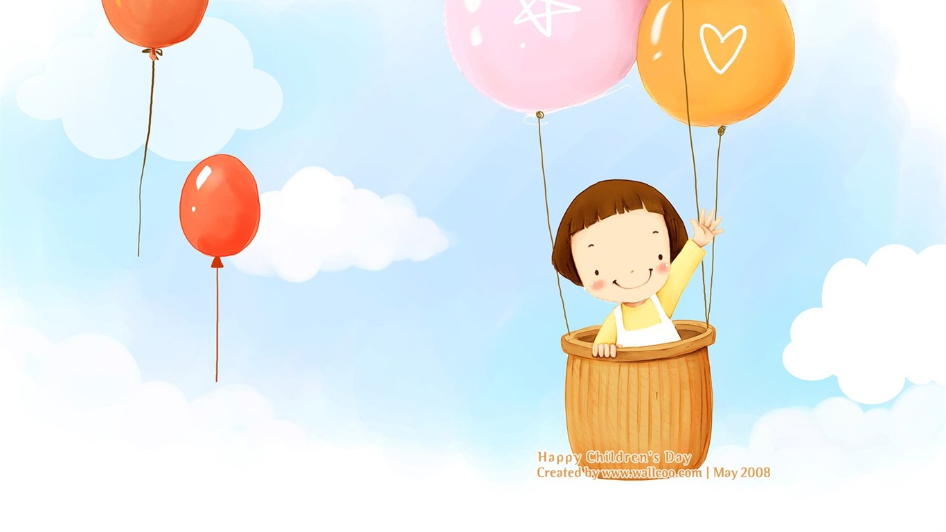 Lovely Children's Day wallpaper illustrator #14 - 1366x768