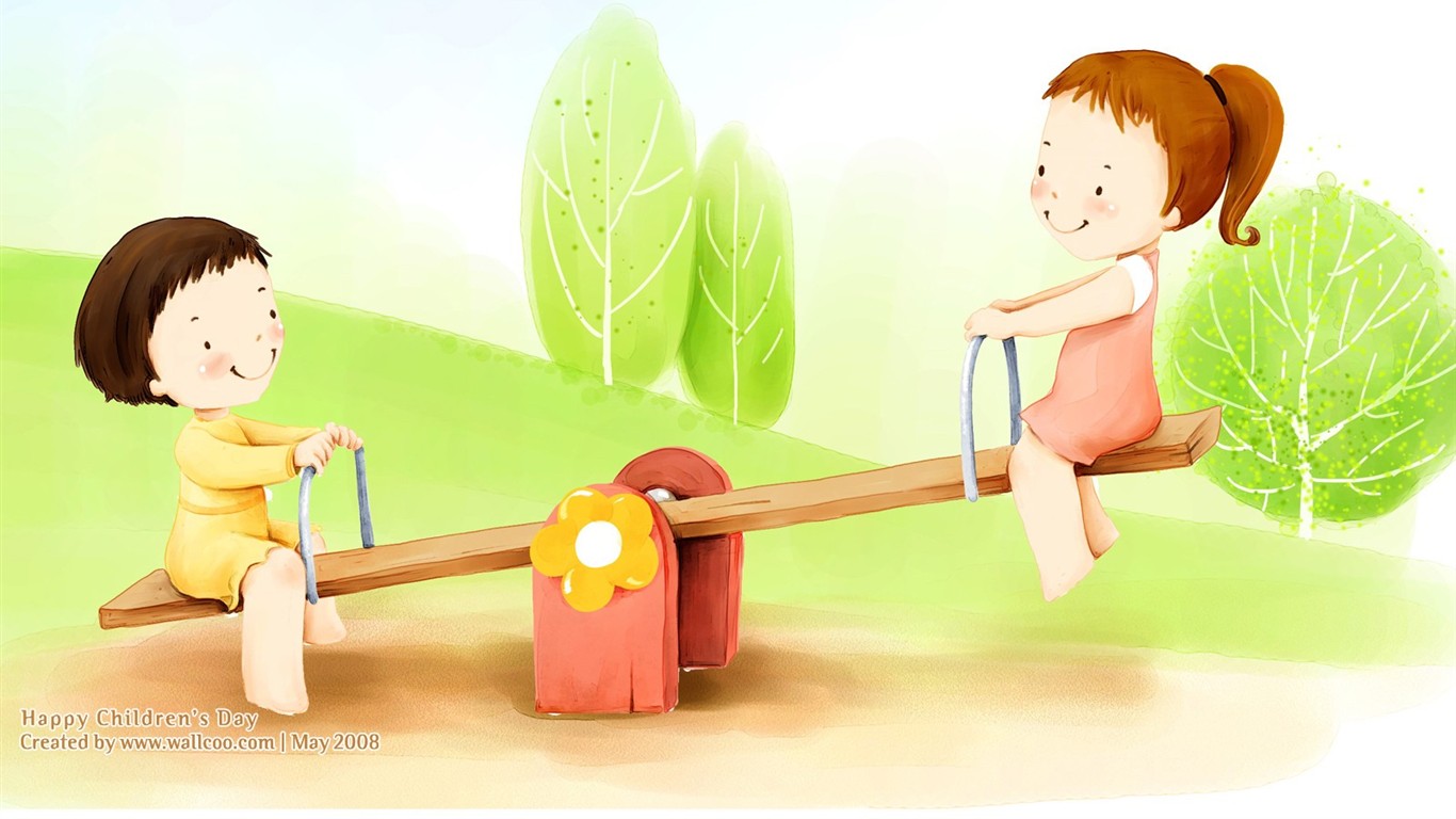 Lovely Children's Day Wallpaper Illustrator #22 - 1366x768