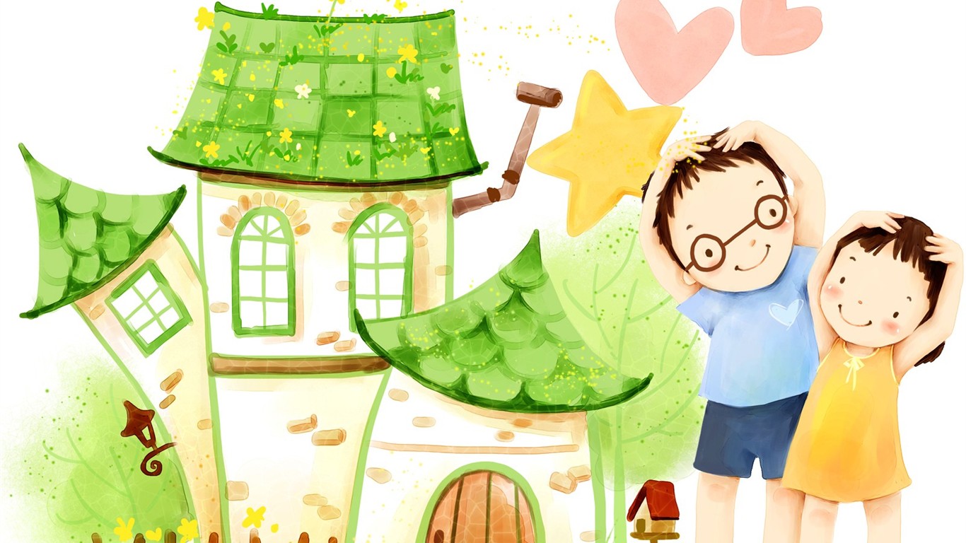 兒童節可愛插畫壁紙 #23 - 1366x768
