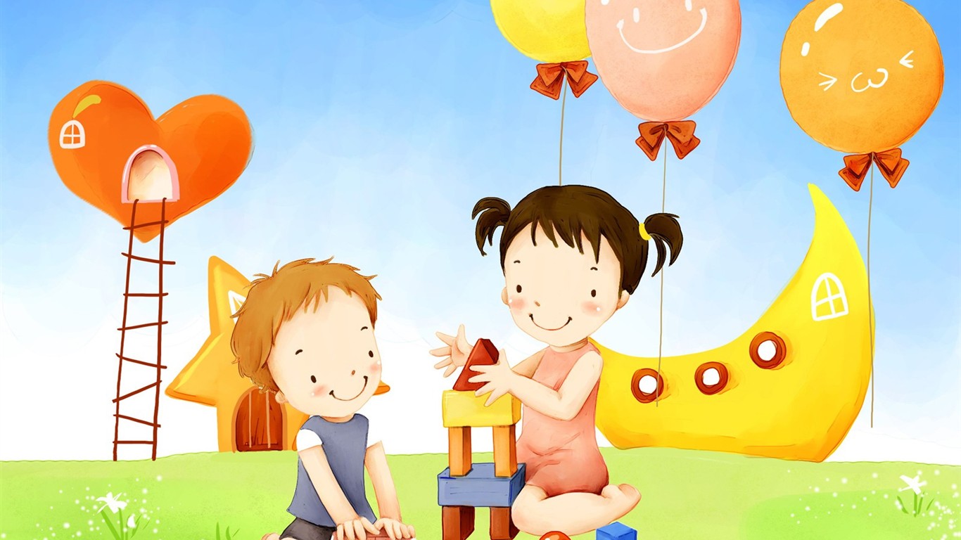 Lovely Children's Day wallpaper illustrator #27 - 1366x768