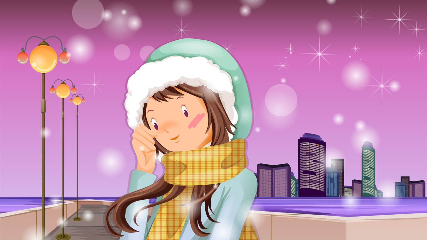 Christmas Winter Wallpaper chapter of Vector #13 - 1366x768