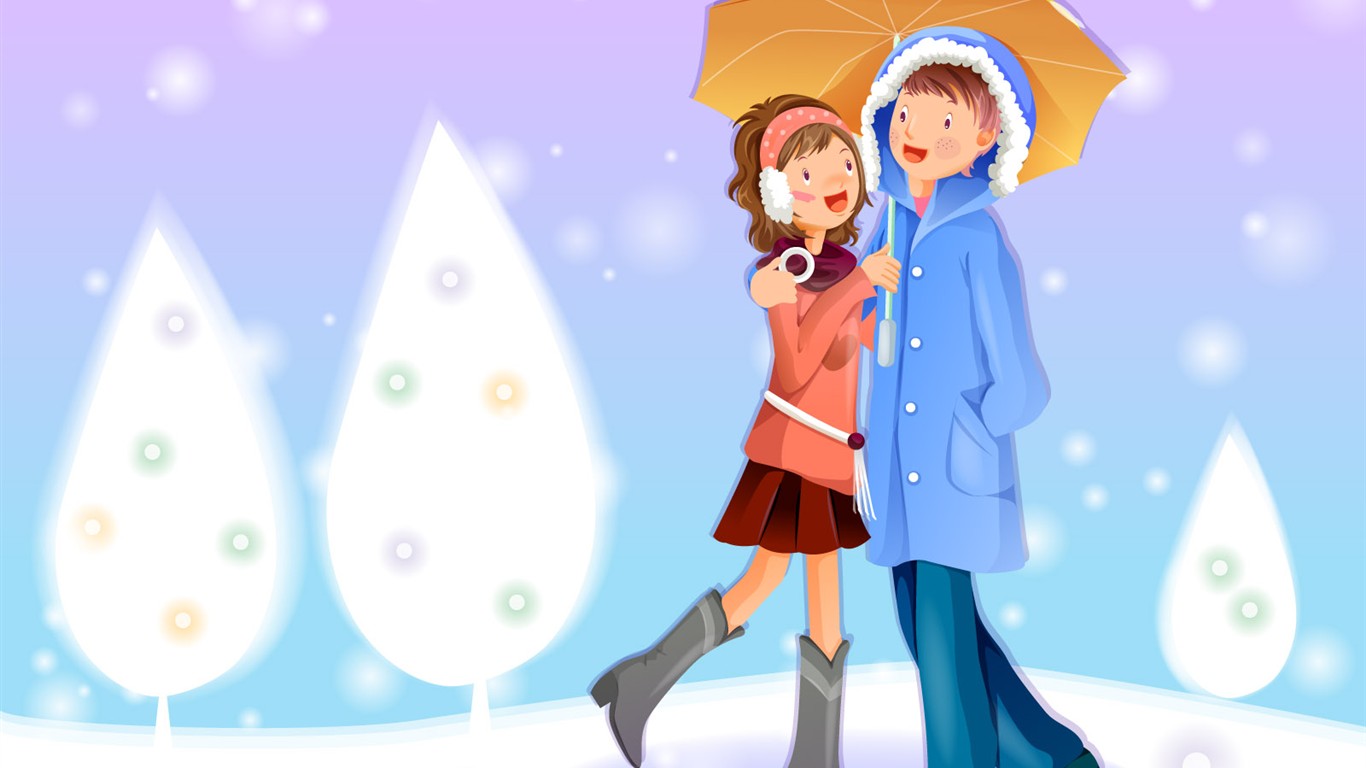 Christmas Winter Wallpaper chapter of Vector #22 - 1366x768