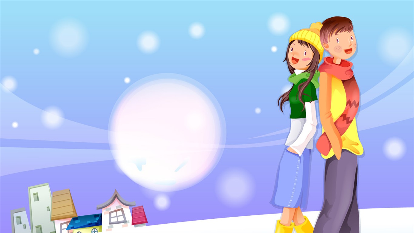 Christmas Winter Wallpaper chapter of Vector #26 - 1366x768