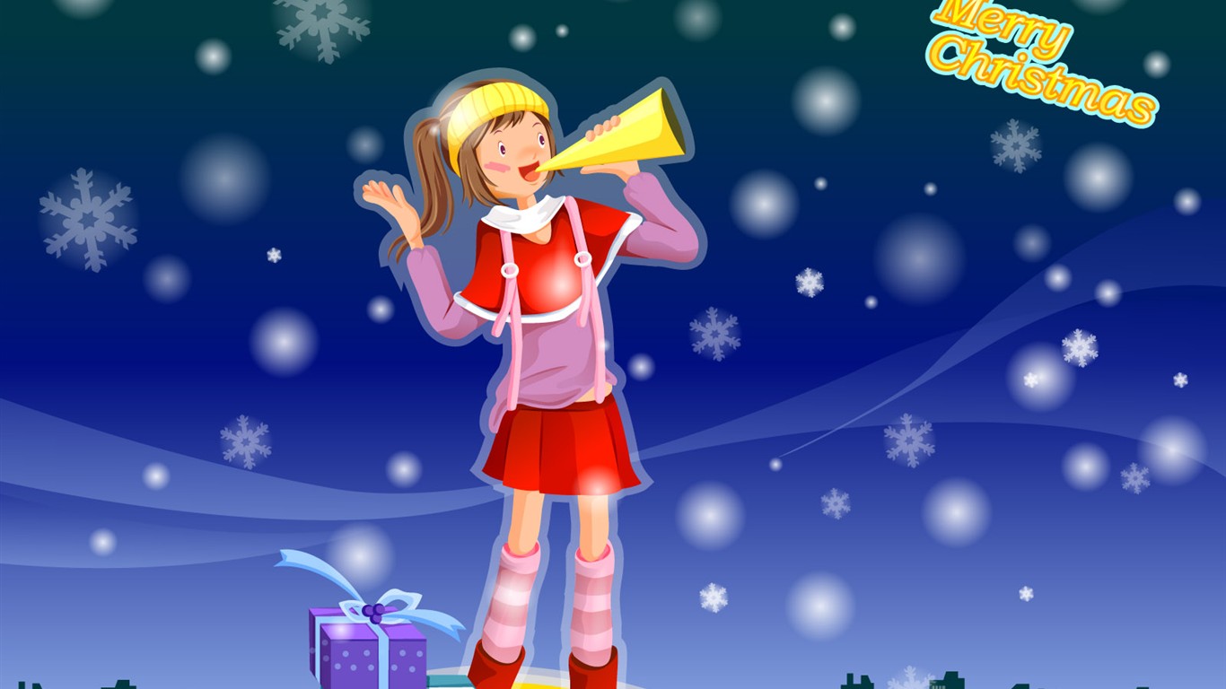 Christmas Winter Wallpaper chapter of Vector #33 - 1366x768