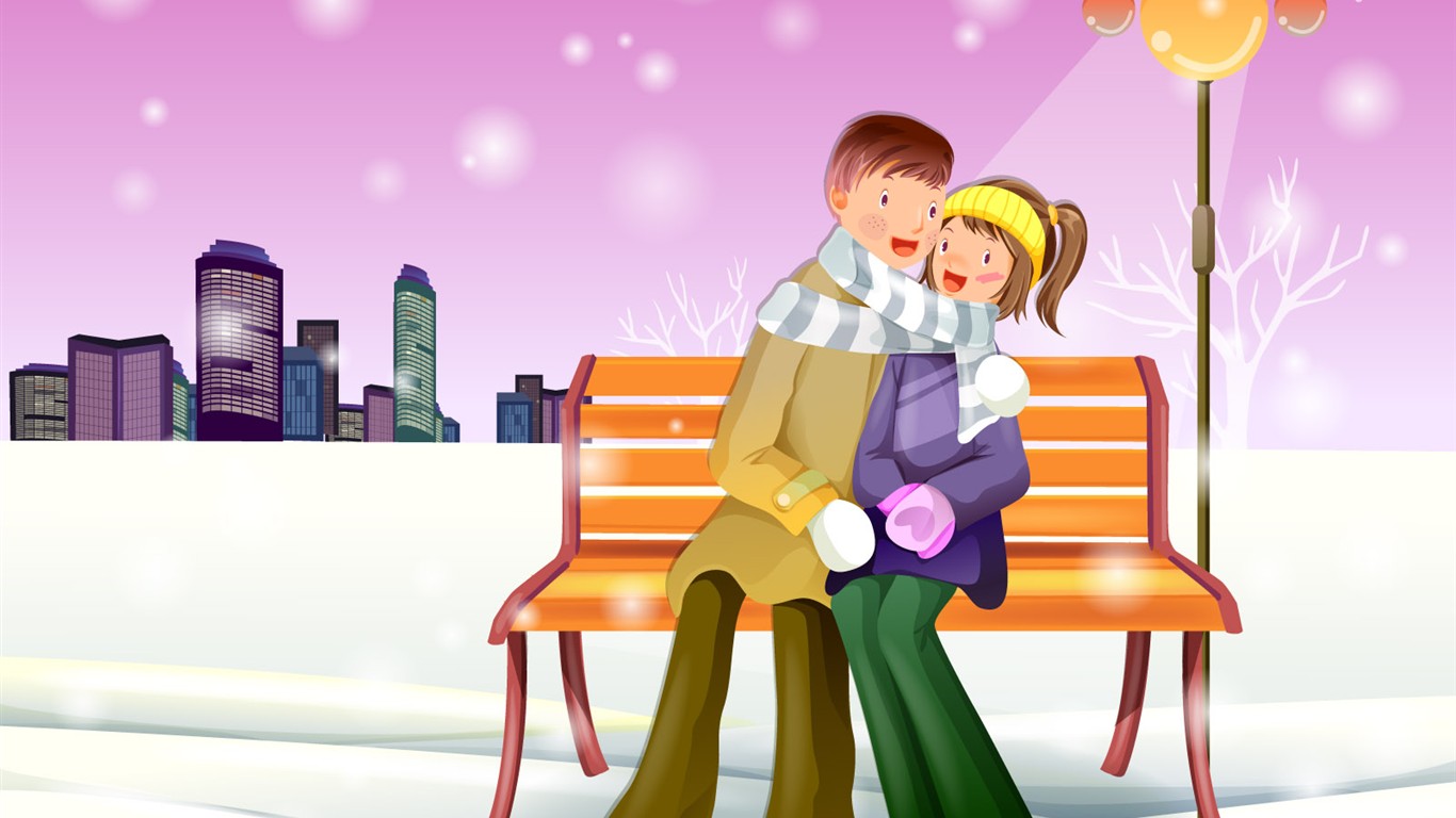 Christmas Winter Wallpaper chapter of Vector #36 - 1366x768