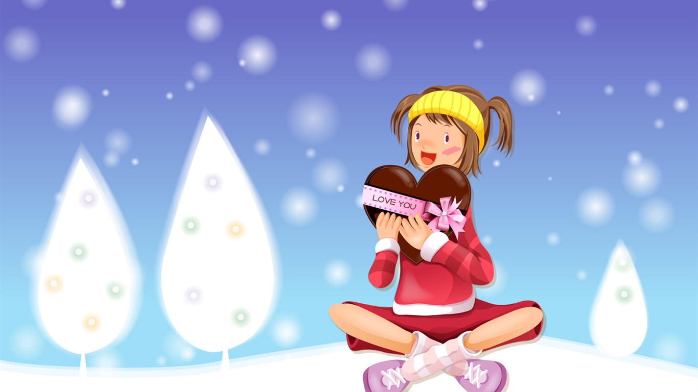 Christmas Winter Wallpaper chapter of Vector #37 - 1366x768