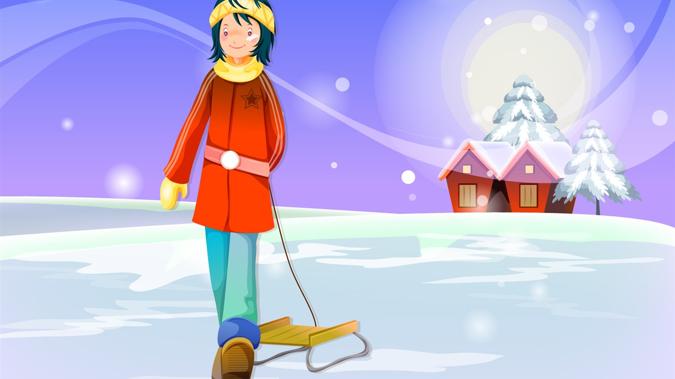 Christmas Winter Wallpaper chapter of Vector #39 - 1366x768