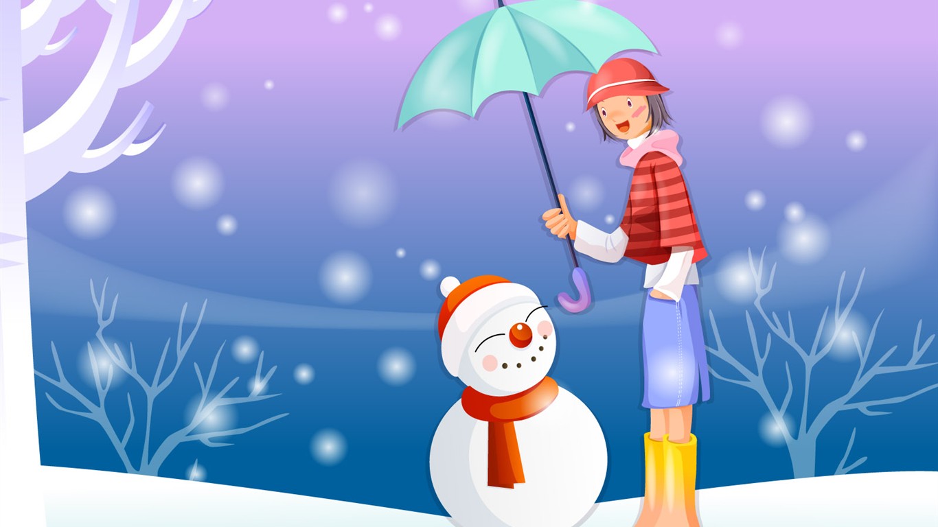 Christmas Winter Wallpaper chapter of Vector #40 - 1366x768