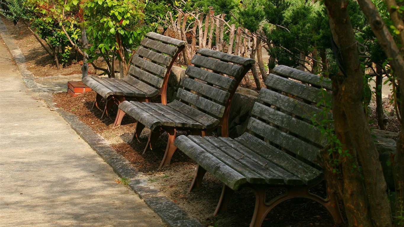 寧靜庭園 公園美景壁紙 #3 - 1366x768