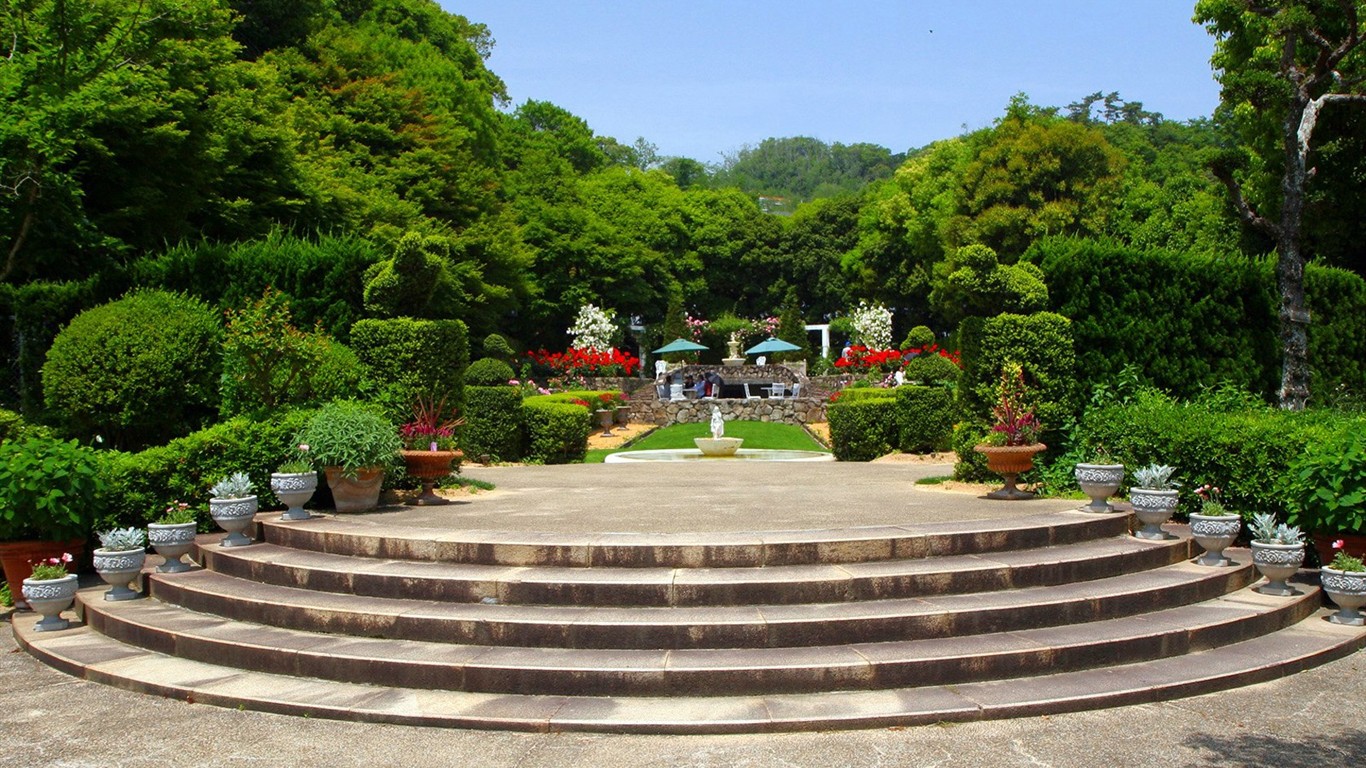 宁静庭园 公园美景壁纸4 - 1366x768