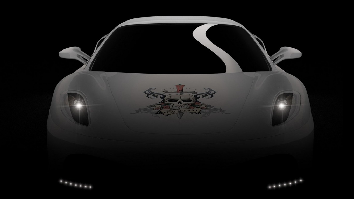 Ferrari F430 Skull White Fonds d'écran #15 - 1366x768