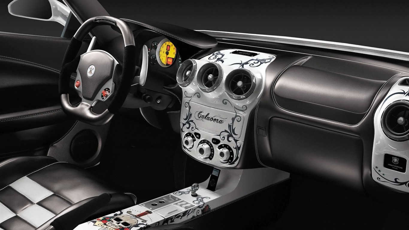 White Skull Ferrari F430 Wallpapers #17 - 1366x768