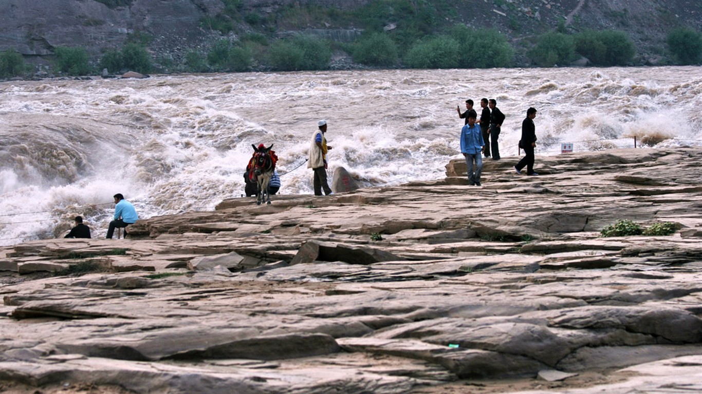 Écoulement continu du fleuve Jaune - Cascade de Hukou Notes de Voyage (Minghu œuvres Metasequoia) #13 - 1366x768