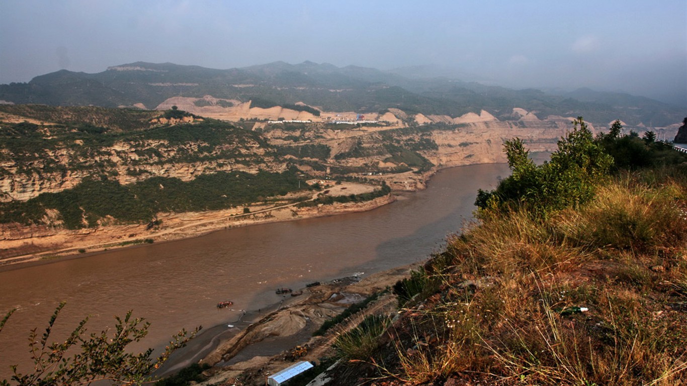 Écoulement continu du fleuve Jaune - Cascade de Hukou Notes de Voyage (Minghu œuvres Metasequoia) #19 - 1366x768