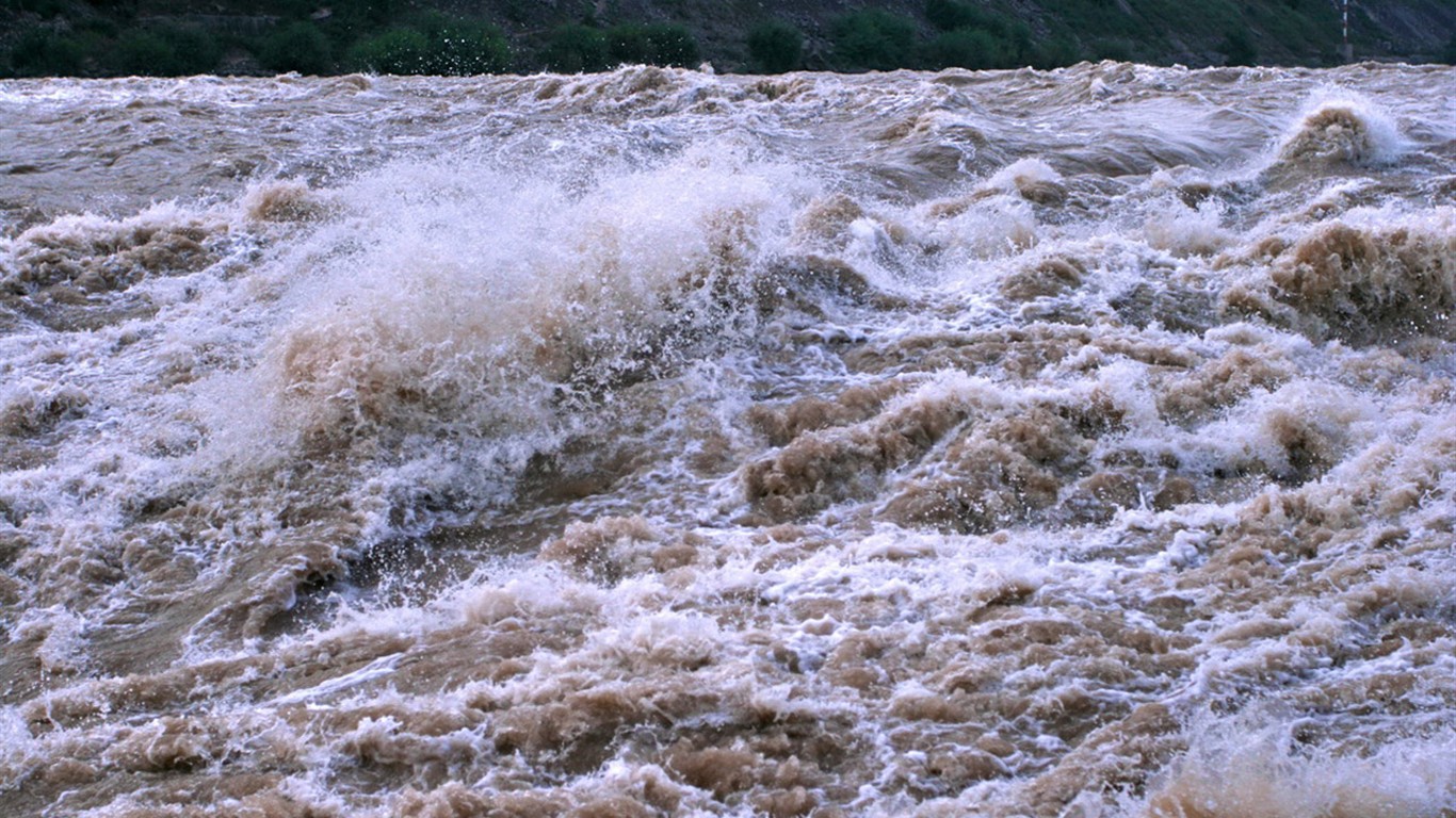 Neustále proudící Žlutá řeka - Hukou Waterfall cestovních poznámek (Minghu Metasequoia práce) #3 - 1366x768