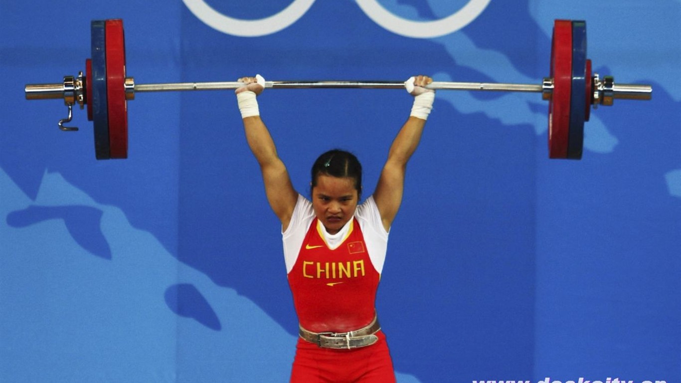 Beijing Olympics Wallpaper Gewichtheben #9 - 1366x768