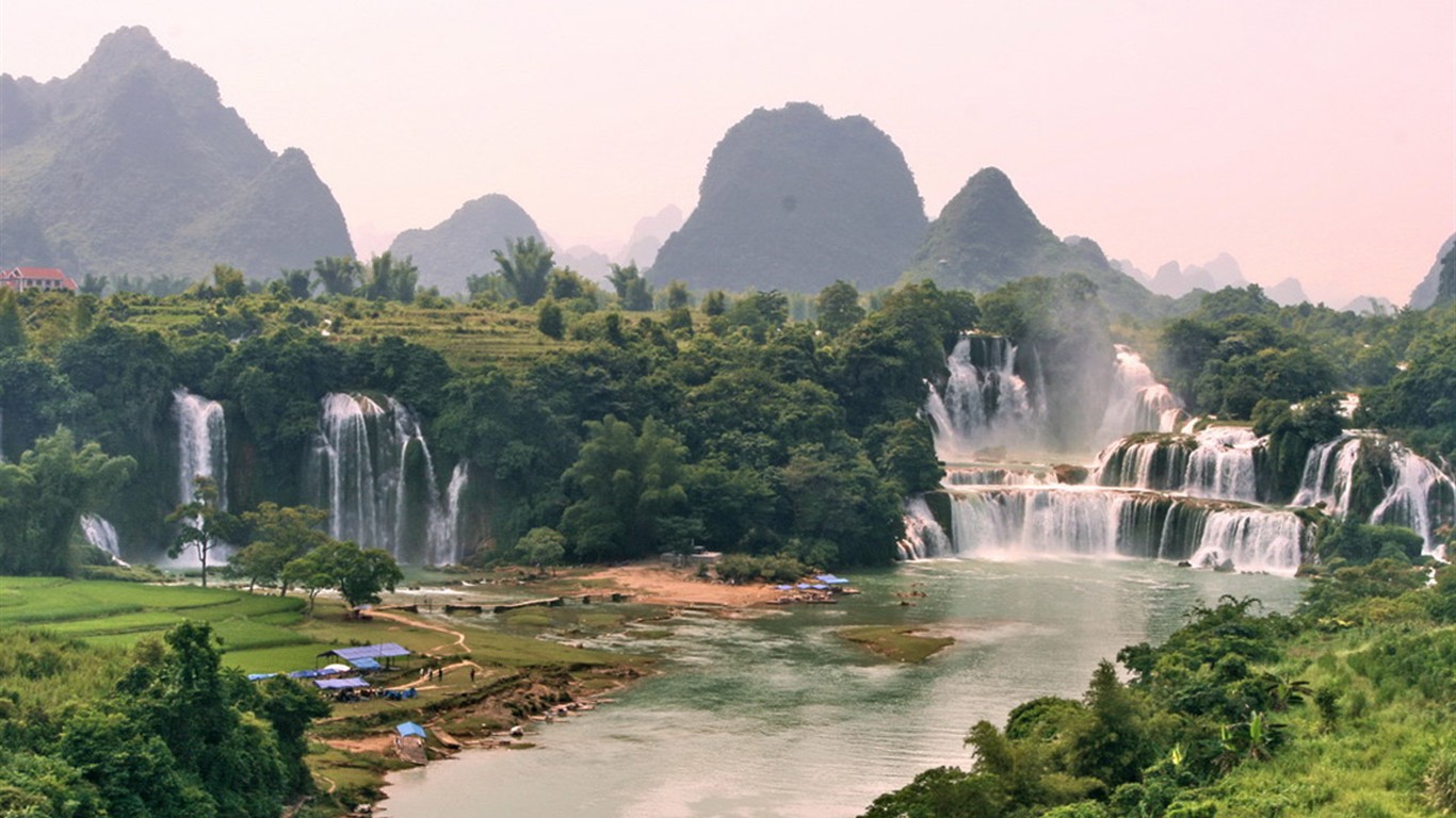 Detian Falls (Minghu Metasequoia práce) #1 - 1366x768